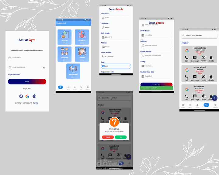 تطبيق ادارة صالة اللعاب