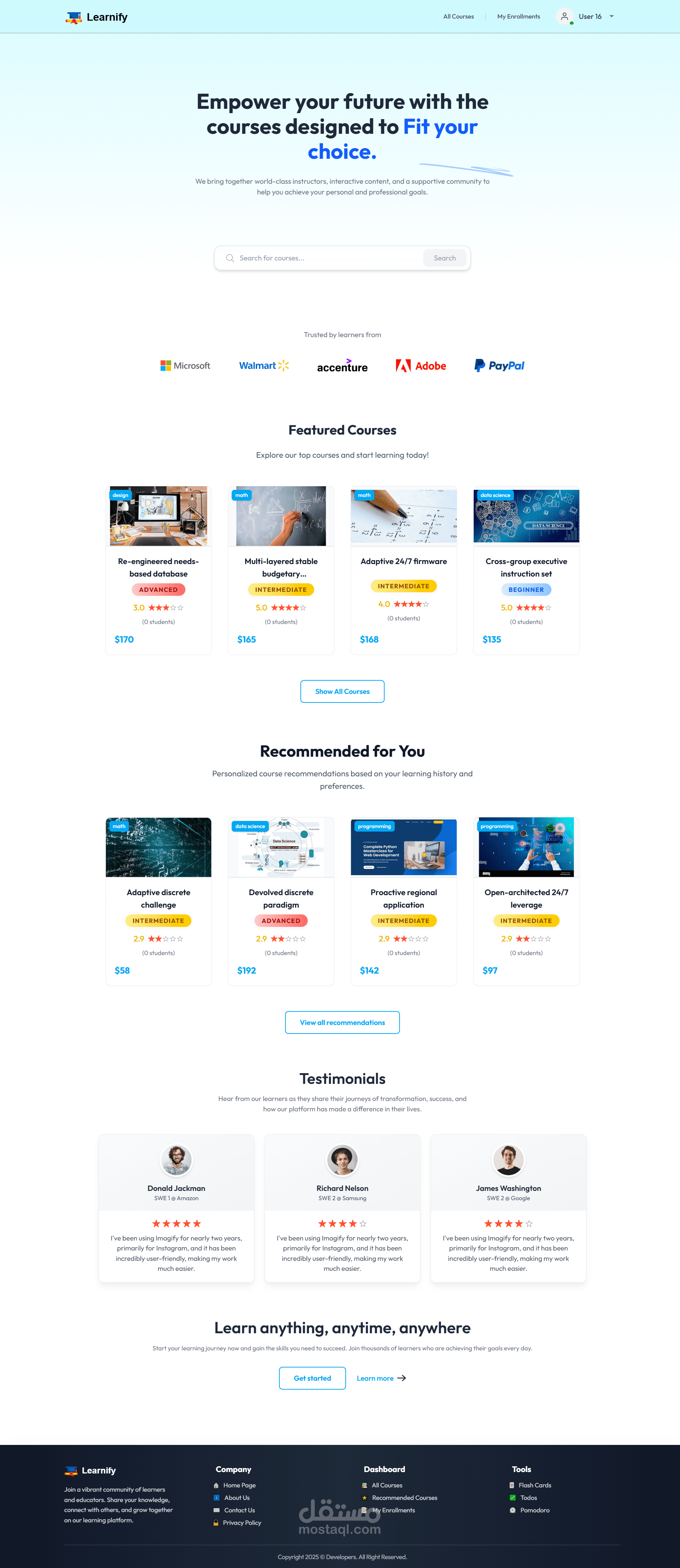 نظام إدارة التعلم (LMS) - مشروع شامل لتسهيل التعليم الإلكتروني