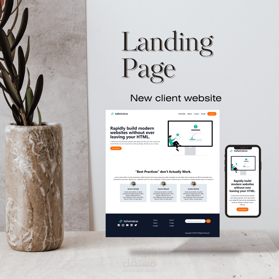 عملLanding Page باستخدام Angular و .NET