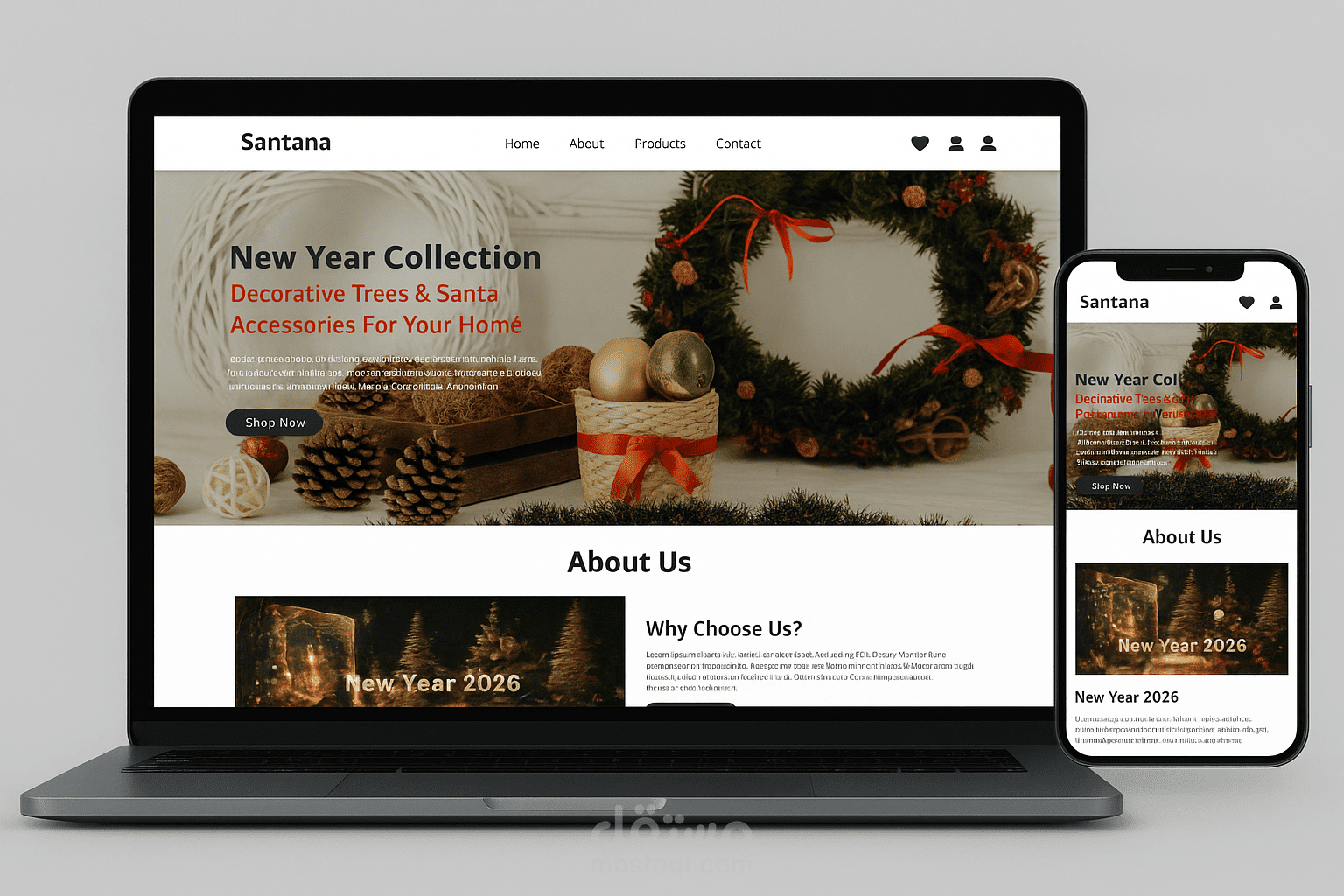 صفحة هبوط لبيع منتجات راس السنة والهدايا