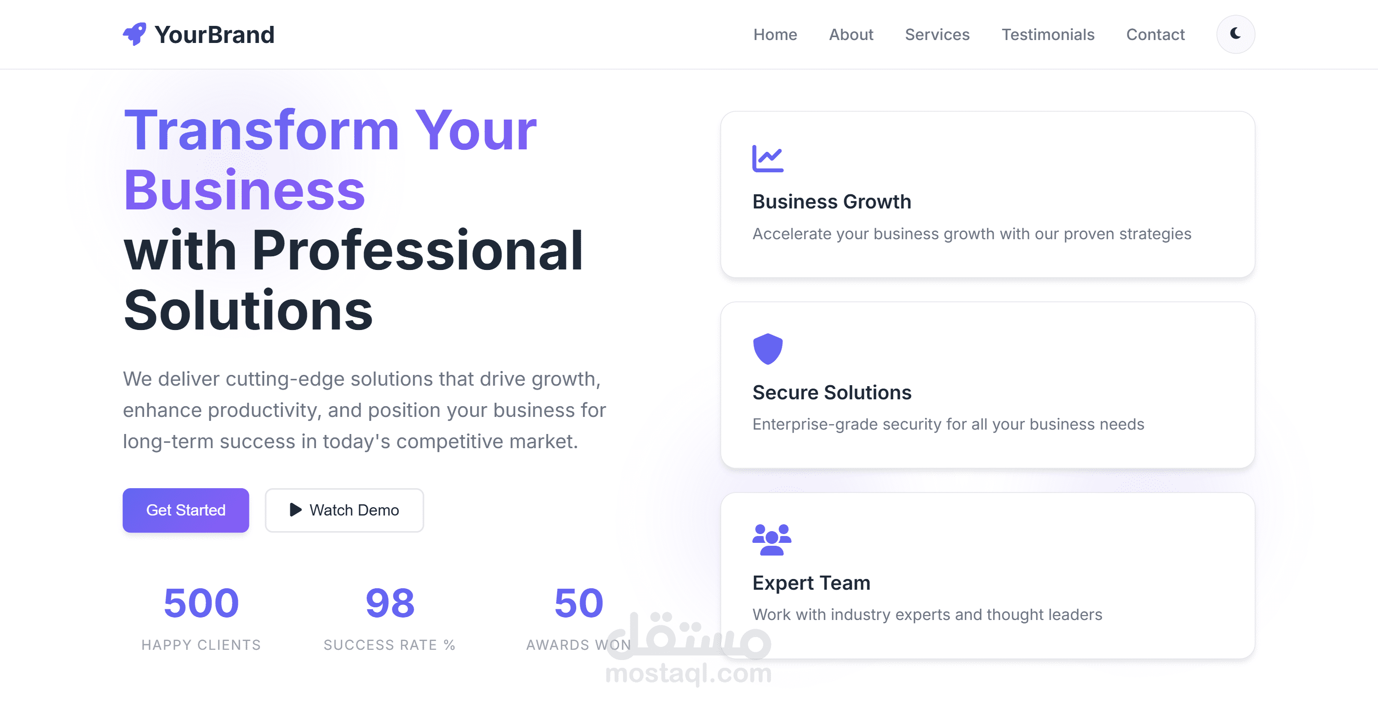 صفحة هبوط احترافية تظهر اعمال شركتك