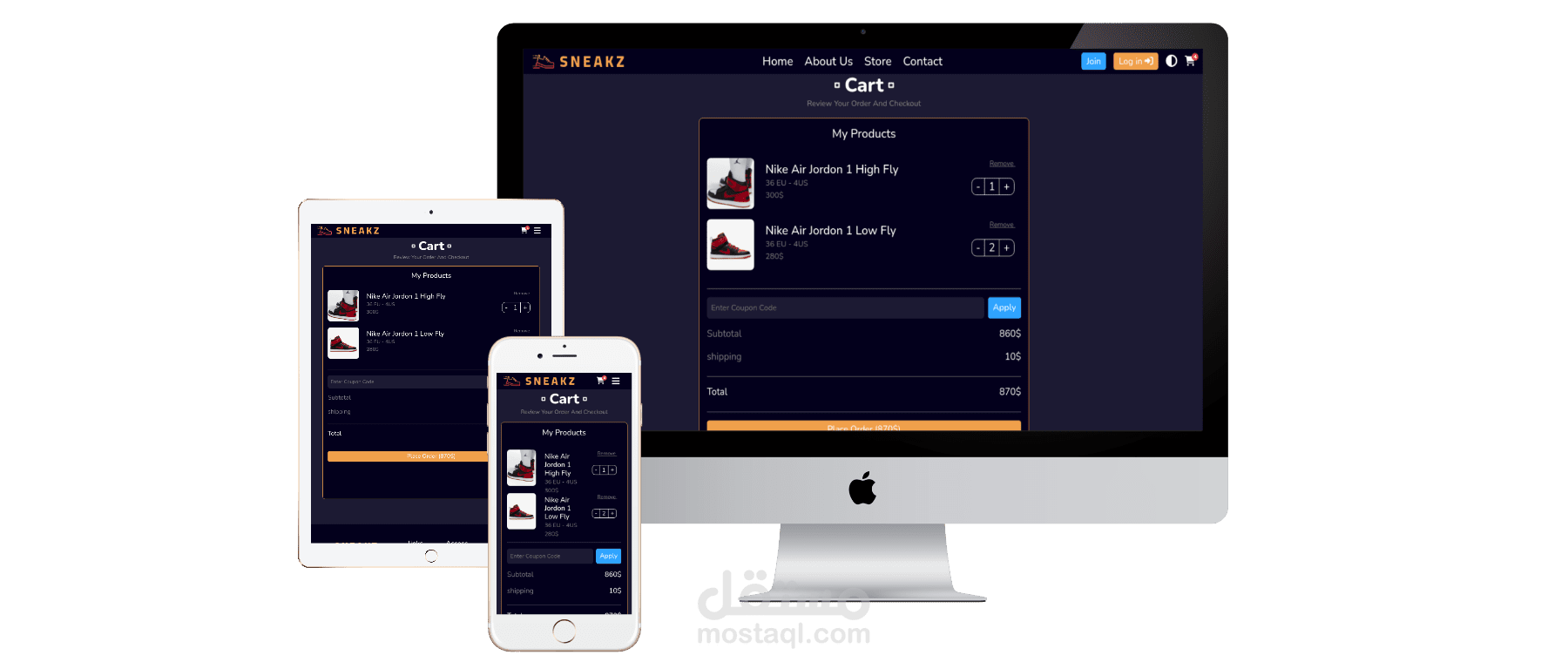 تصميم و برمجةموقع الكتروني Ecommerce مكون من 6 صفحات