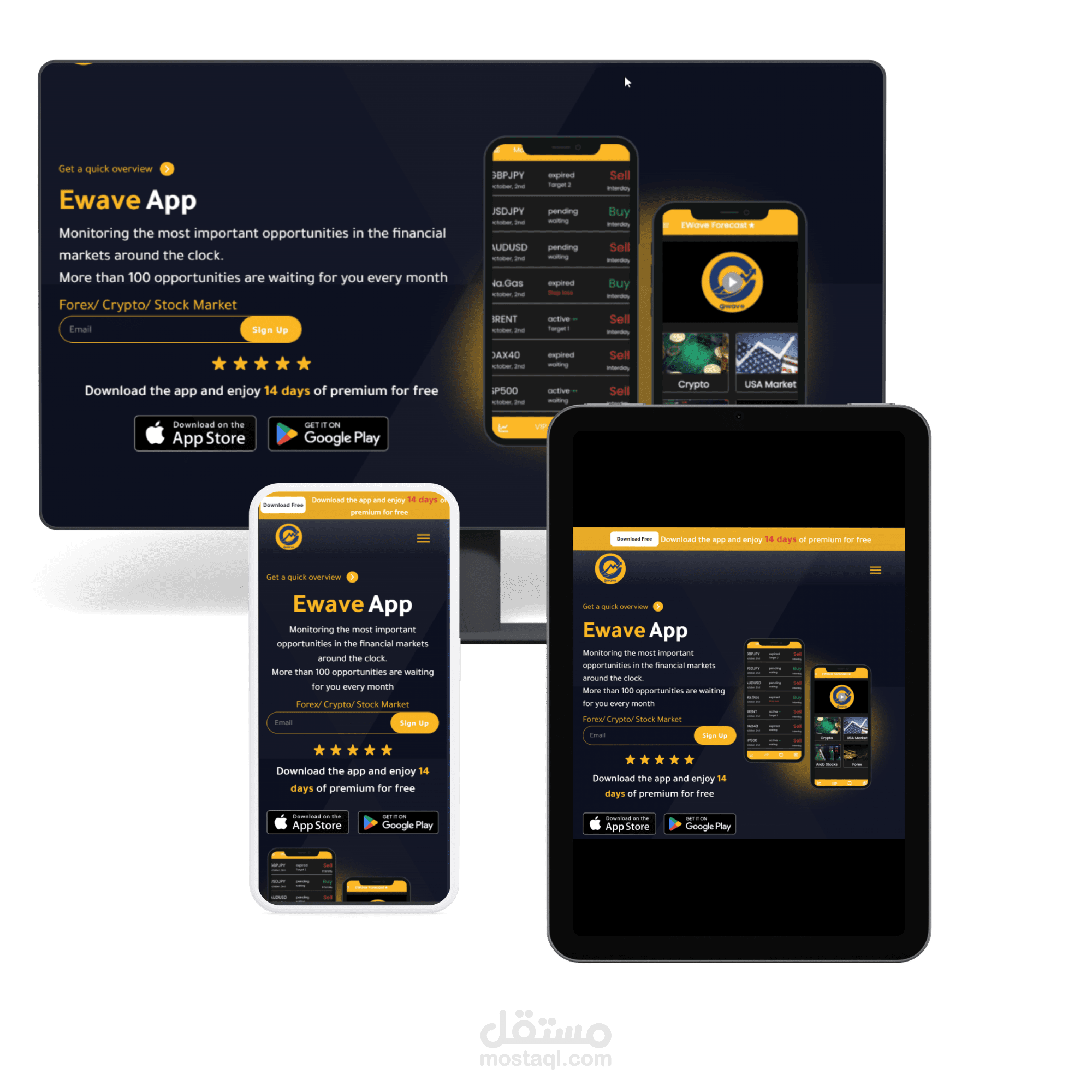 منصة و تطبيق Ewave للترشيحات و التحليلات الاستثمارية