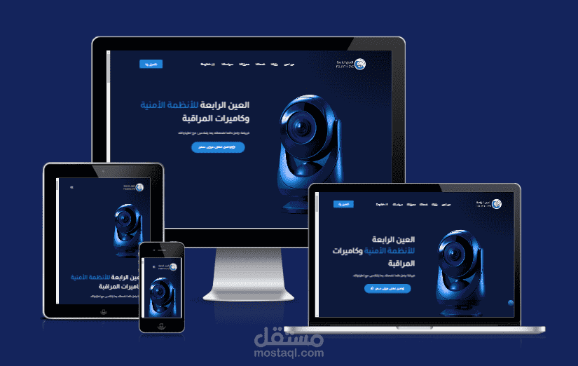 تصميم وتطوير موقع لشركة بيع كاميرات مراقبة
