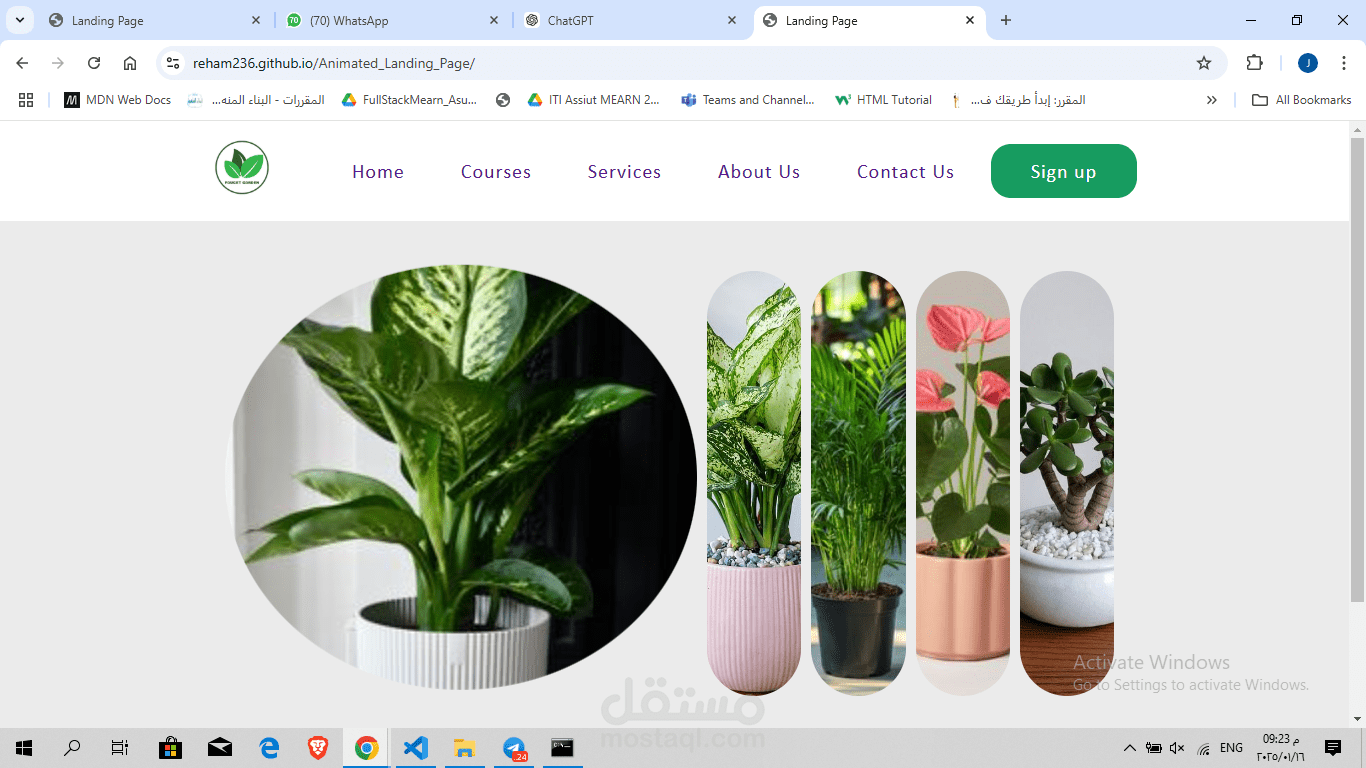 مشروع صفحة هبوط متحركة - تصميم مبتكر وجذاب