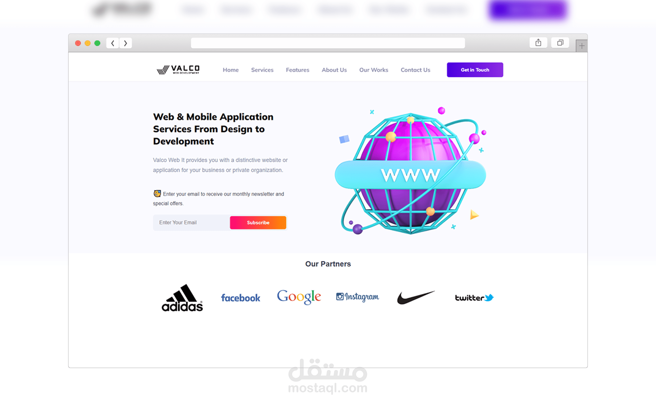 موقع الكتروني لشركة فالكو ويب