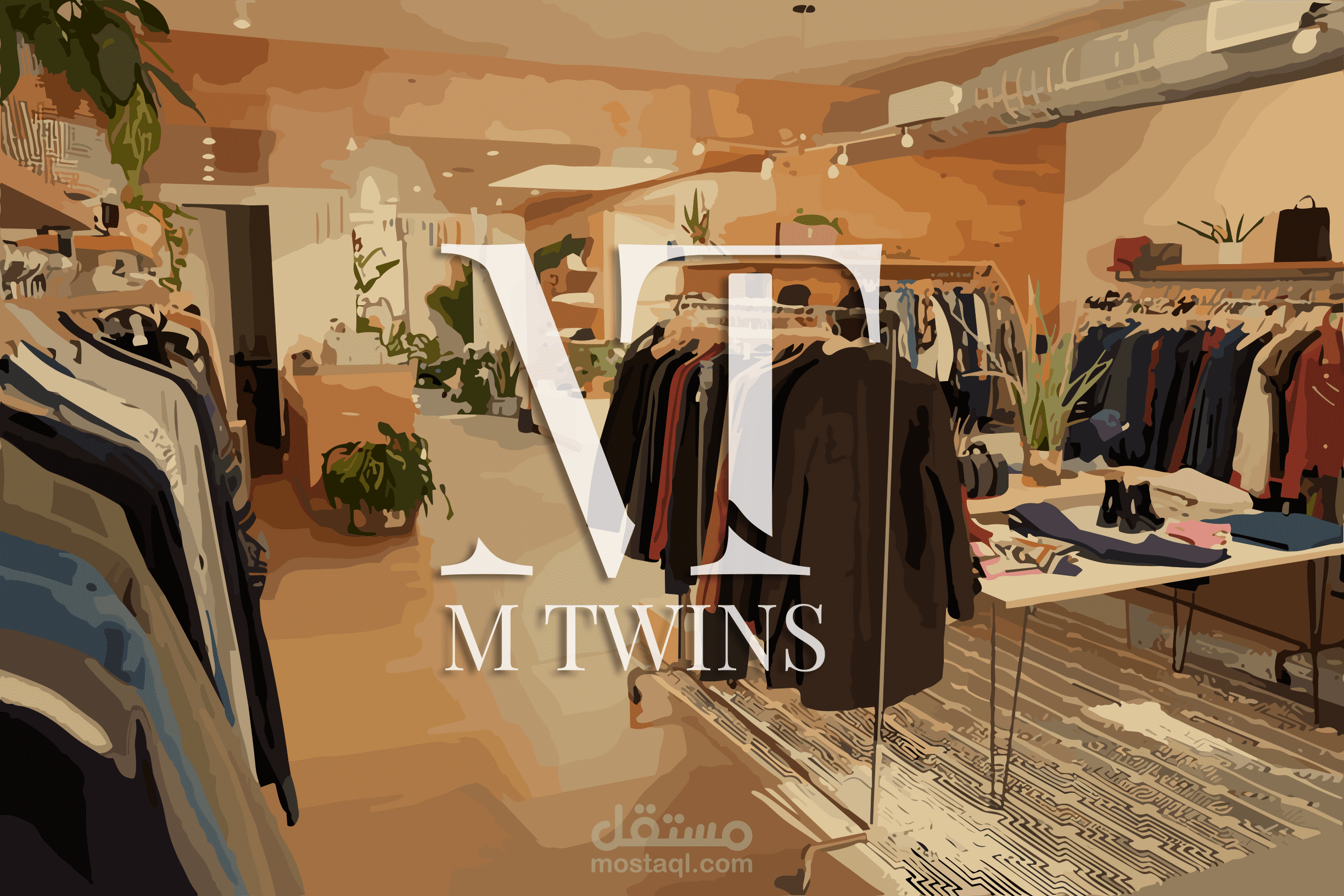 تصميم لوجو وشعار براند ملابسة باسم M Twins