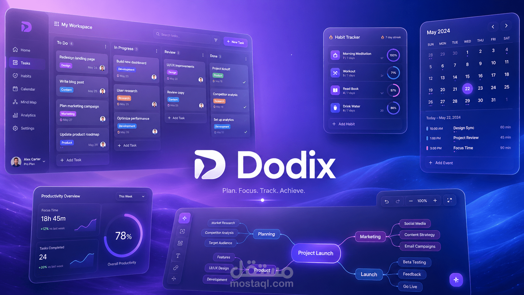 Dodix — تطبيق ويب متكامل لإدارة الإنتاجية والمهام