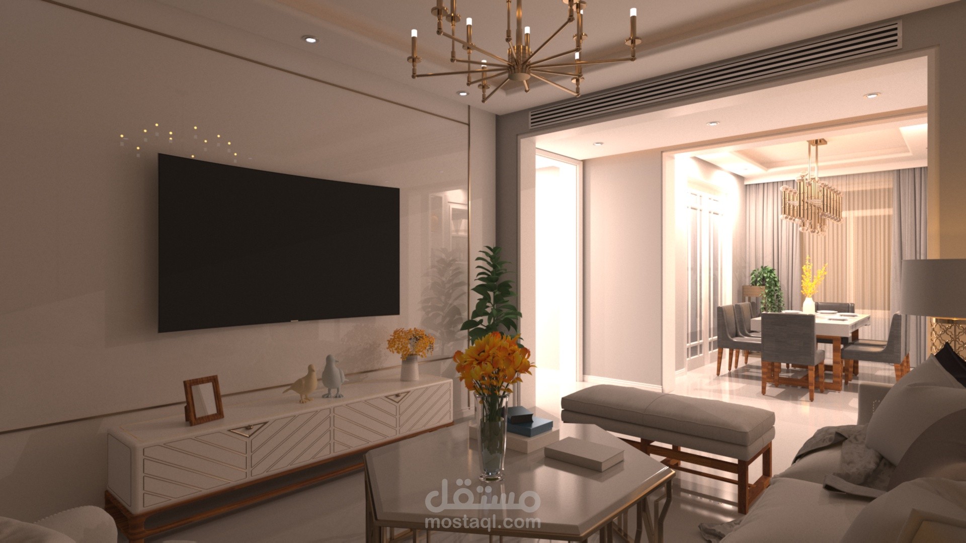 تصميم شقه في القاهرة الجديدة