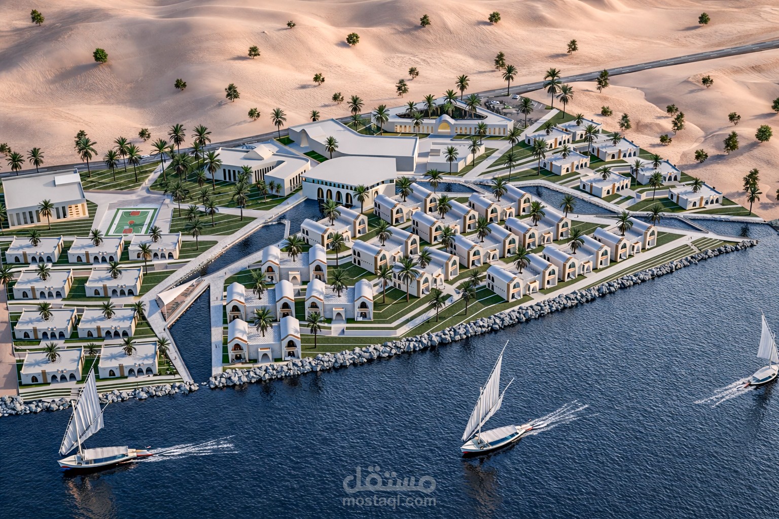 تصميم منتجع سياحي علي الطراز النوبي باسوان