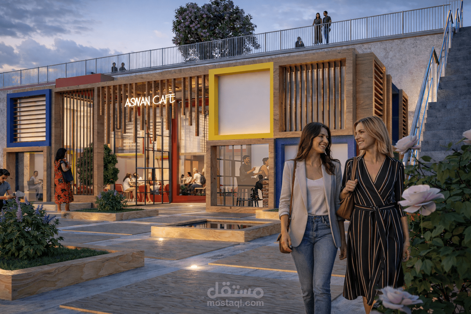 تصميم مطعم وكافيتيريا بكورنيش النيل باسوان