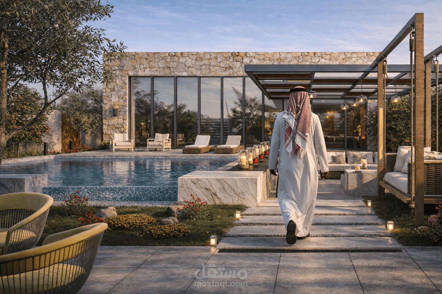 تصميم لاندسكيب فيلا بالمملكة العربية السعودية
