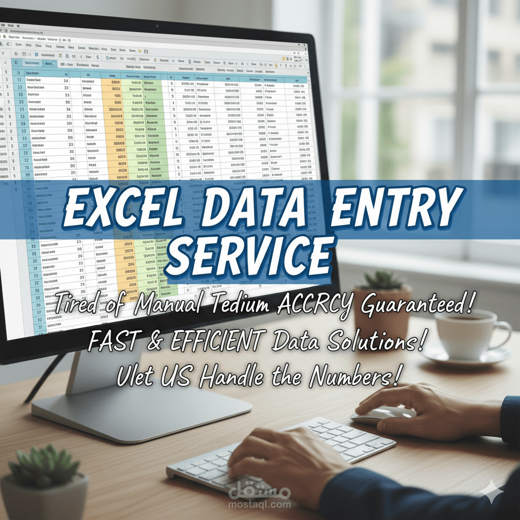 إدخال البيانات وتنظيمها في ملفات Excel بدقة واحترافية
