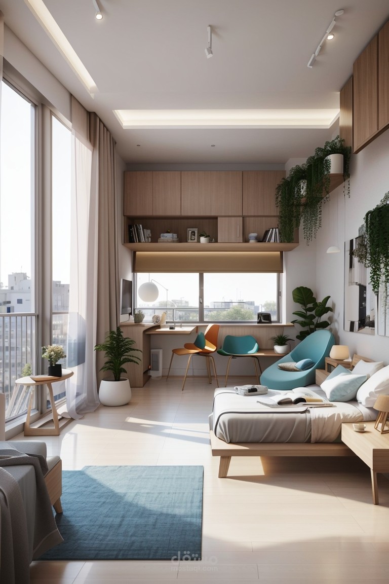 تصميم جديد لشقه داخلي 2غرفه وبلكونه