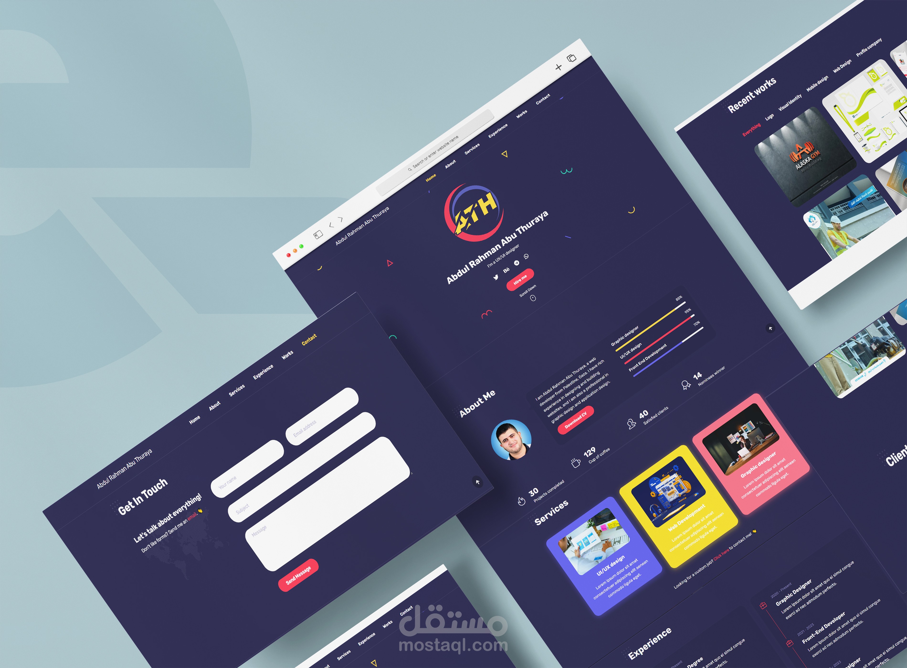 تصميم موقع لمعرض الأعمال || Portfolio Design