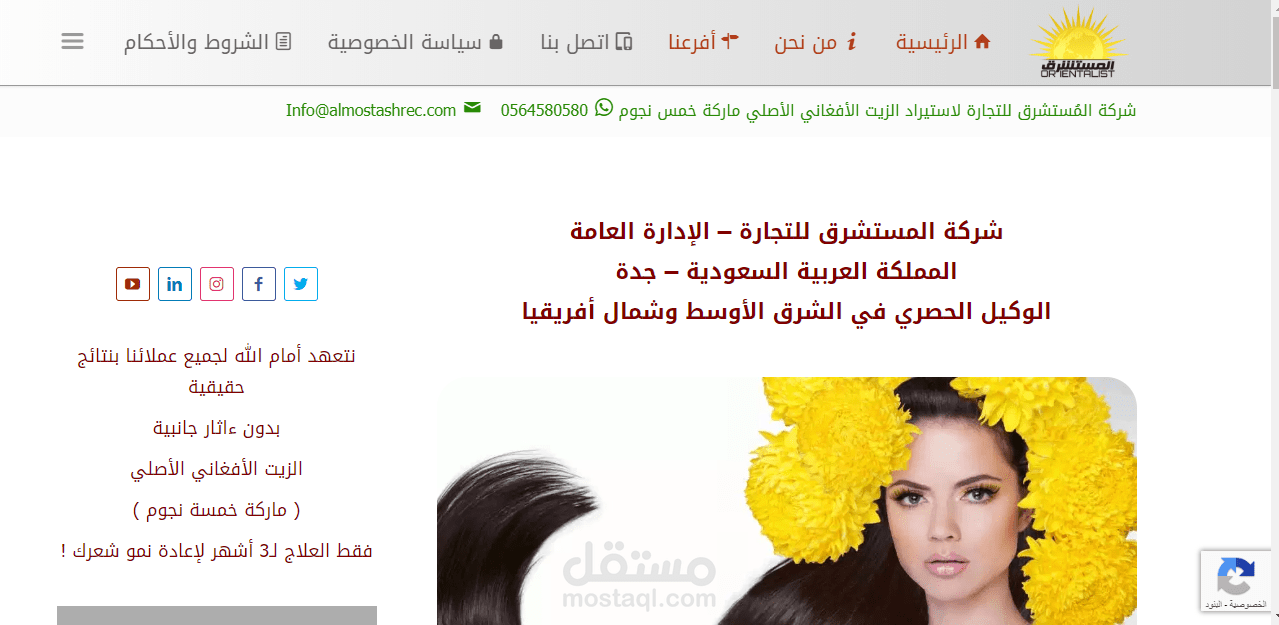 تصميم موقع شركة المستشرق