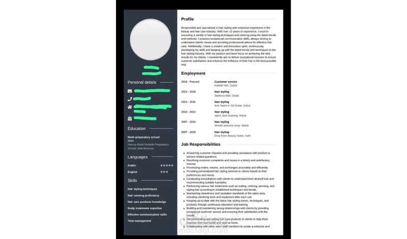 تصميم وكتابة CV