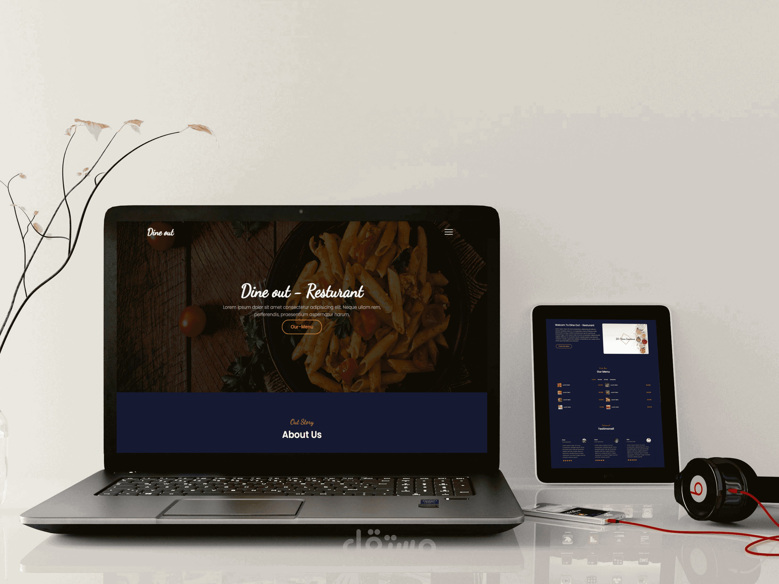 تصميم واجهة أمامية لمطعم "Front-end"