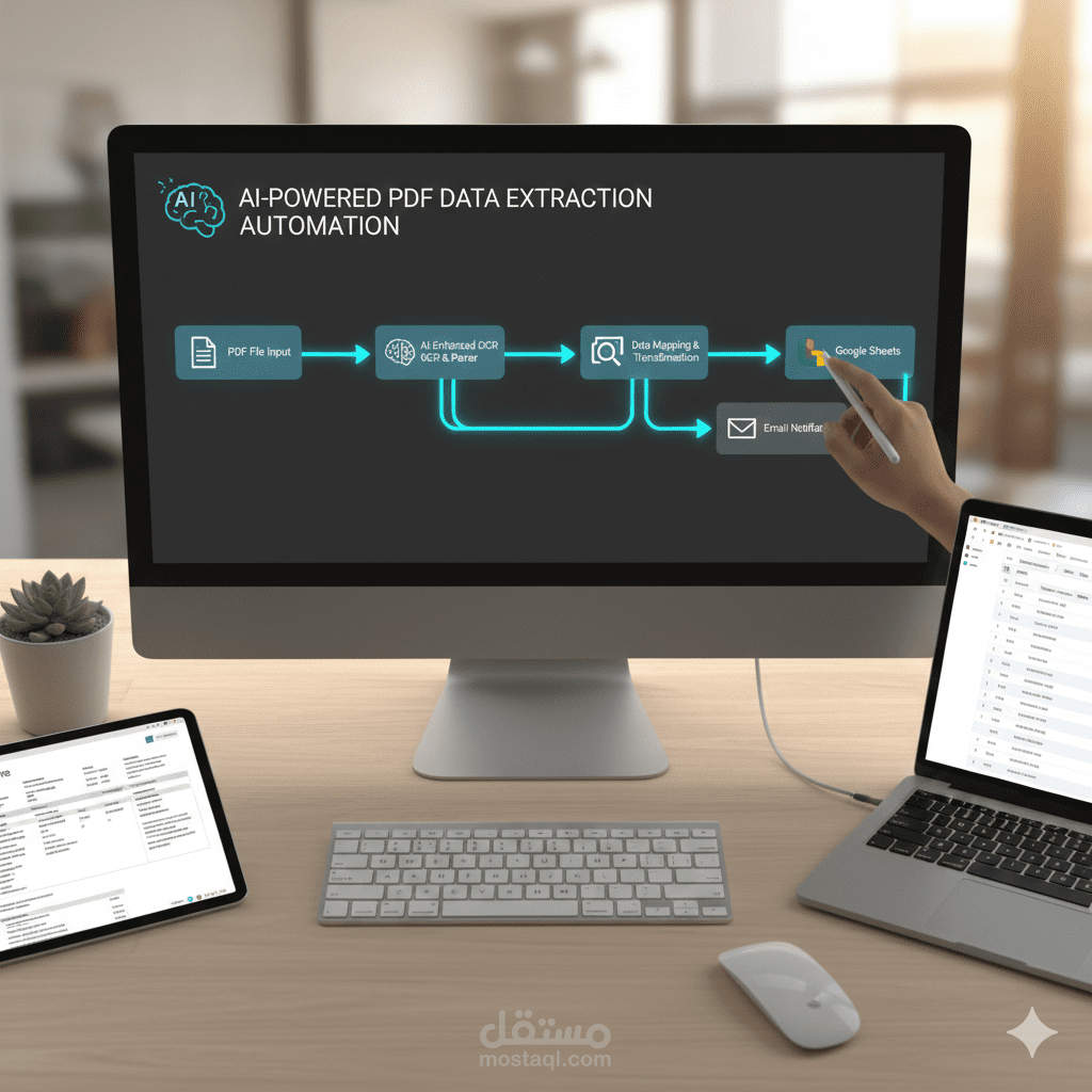 إنشاء نظام أتمتة مدعوم بالذكاء الصناعي باستخدام n8n لاستخراج البيانات من ملفات pdf