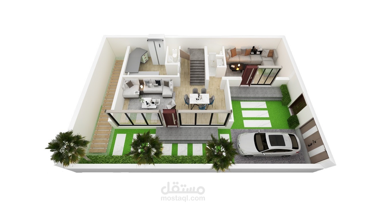 رفع ثري دي لمجموعه فيلات معماريه