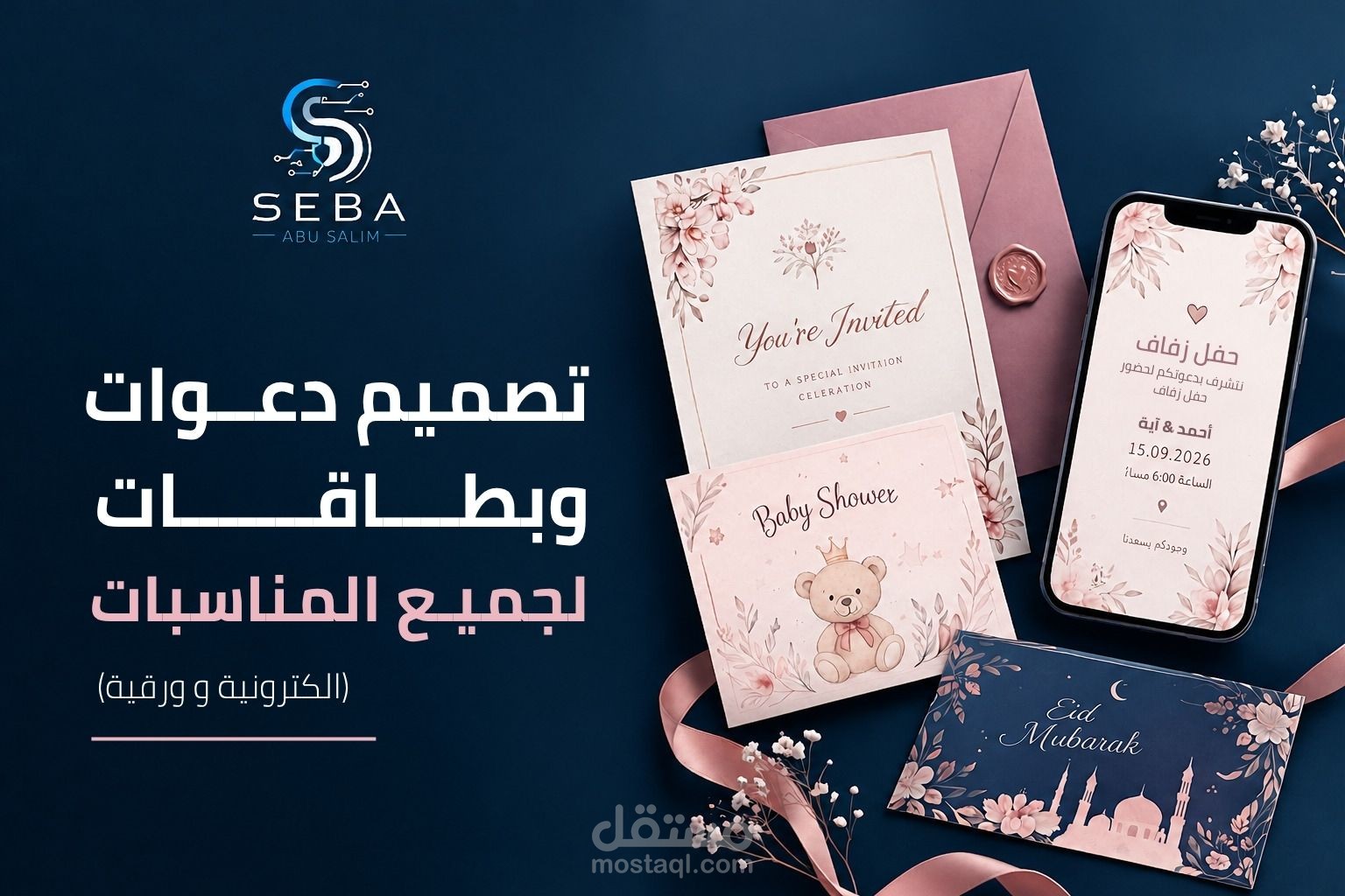 تصميم دعوات وبطاقات لجميع المناسبات