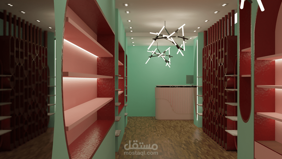 تصميم حديث لمحل حقائب bag store