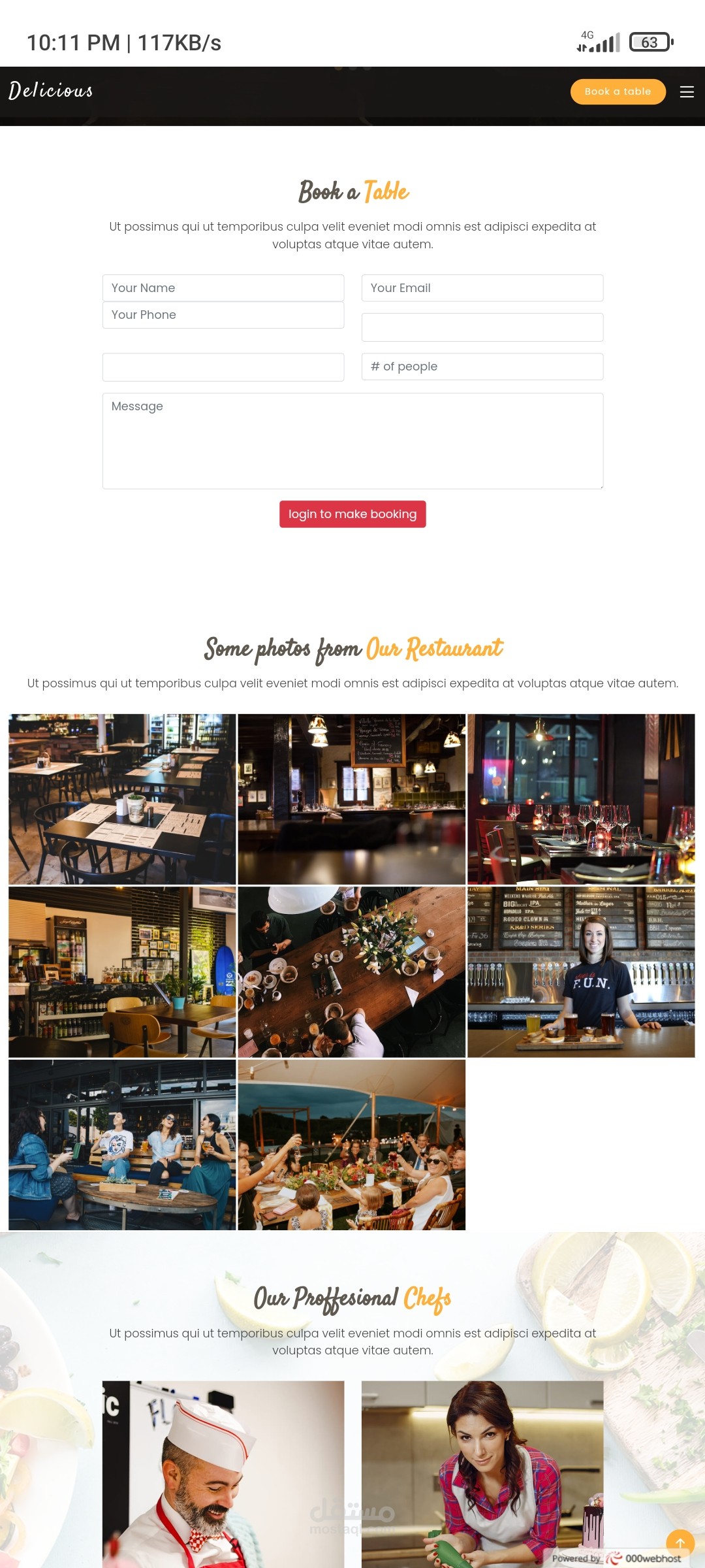 Restaurant for fast food