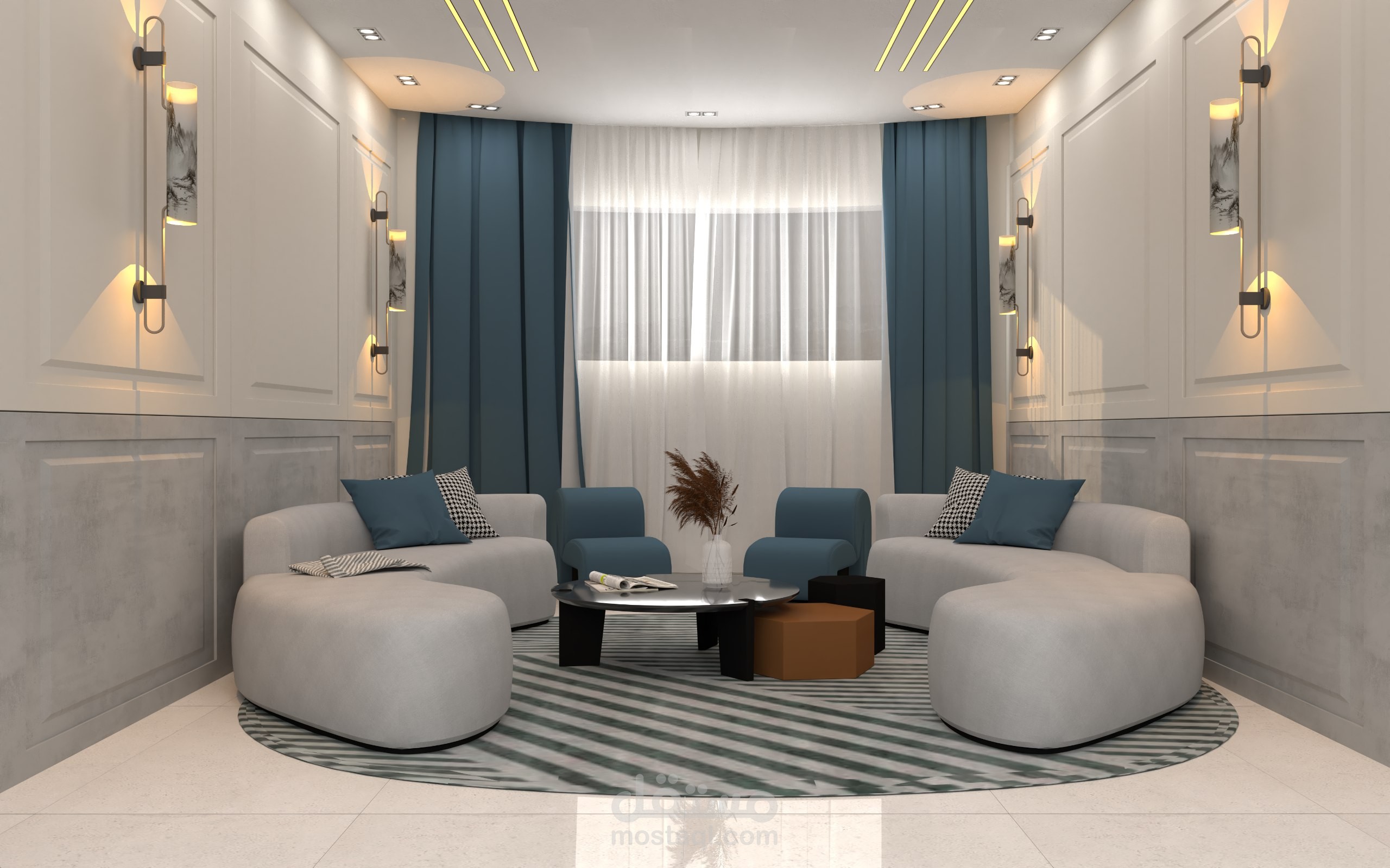 تصميم غرفة ضيافة بطابع عصري راقٍ