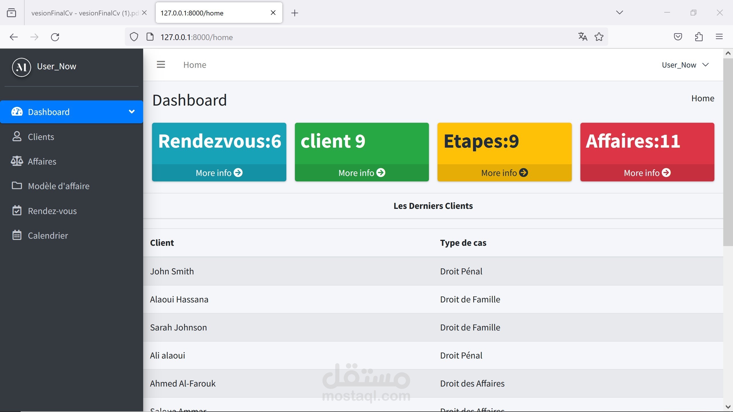 stage de deux dans une entreprise d'infrmation le sujet de stage c'est de cree une application pour les taches juridiques s d'un avocat