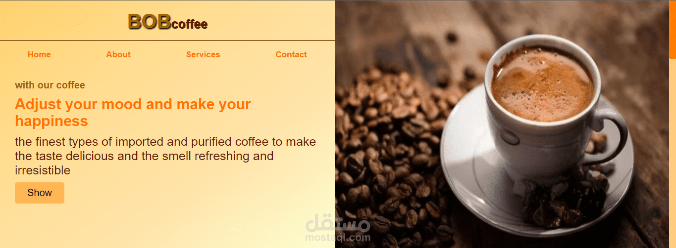 website of BoBcoffee