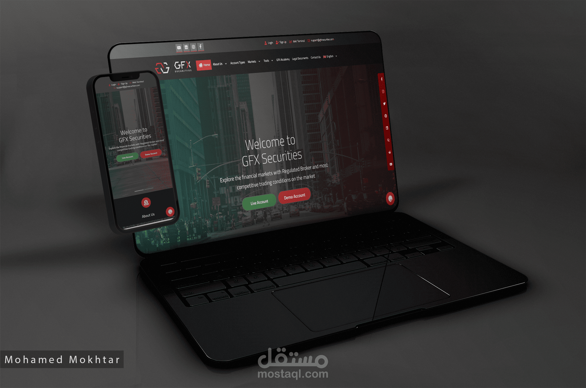 موقع شركة GFX Securities للأعمال المالية وسوق العملات