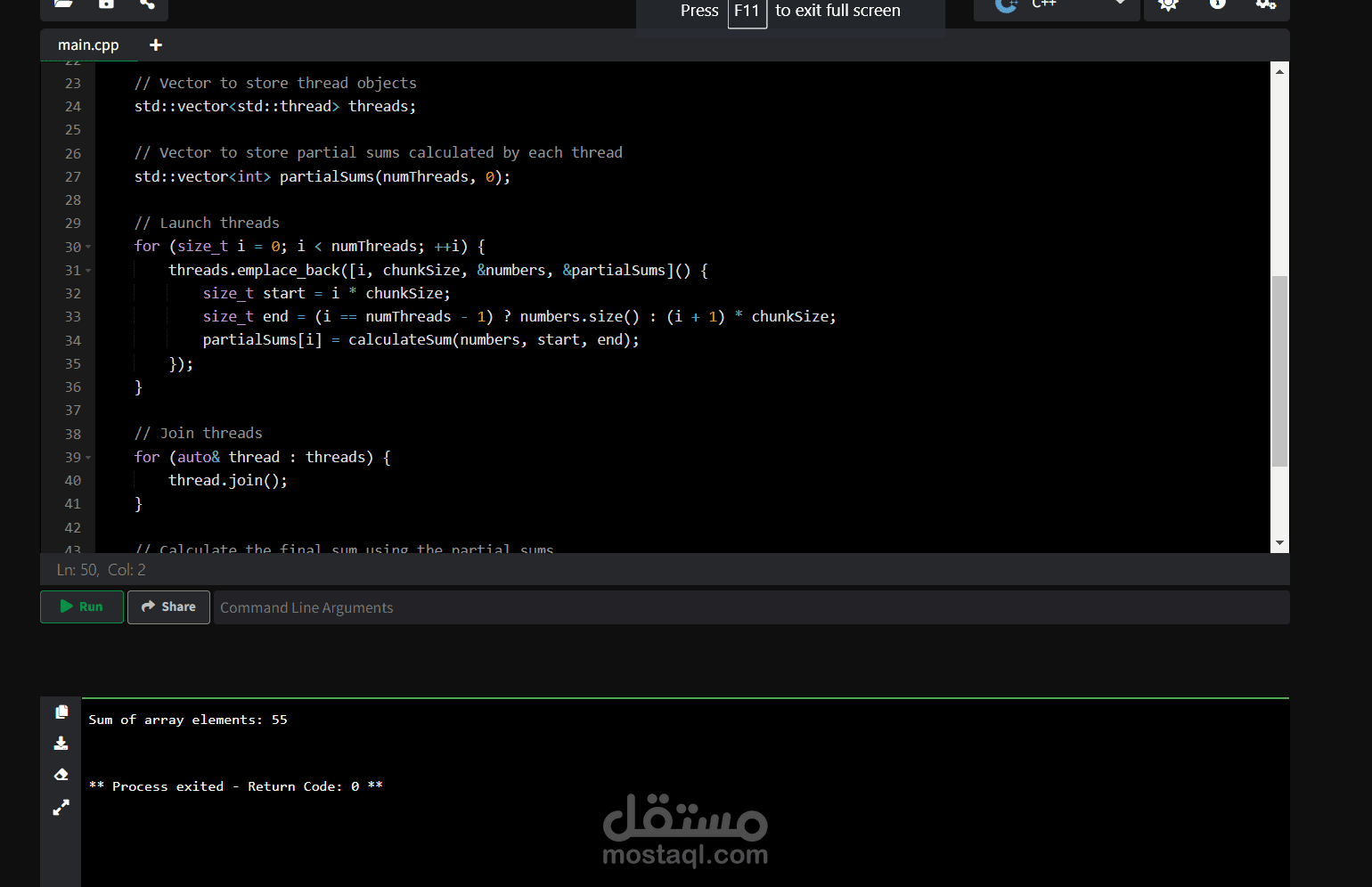Multithreading-using-C-arrays