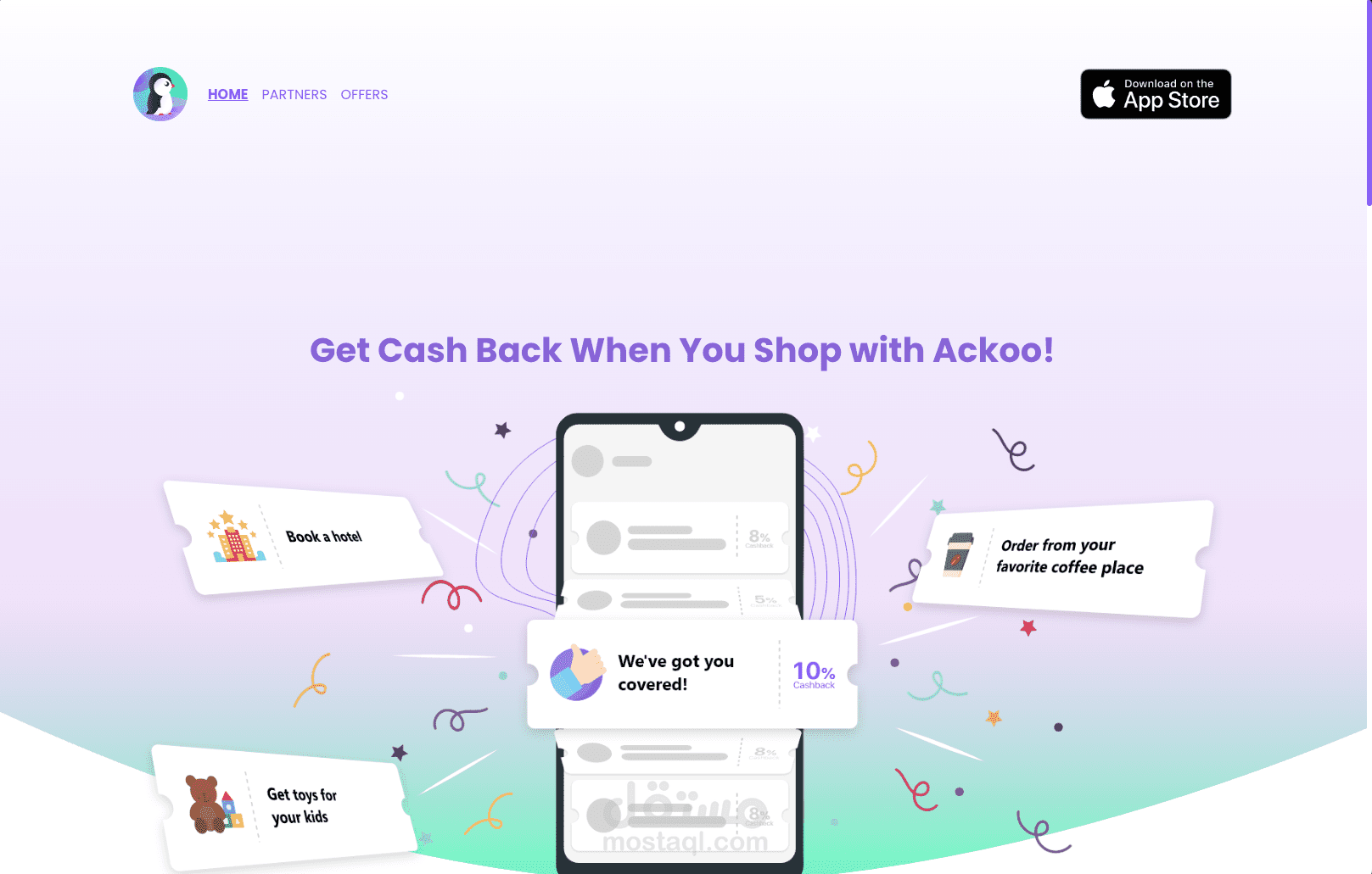 تطوير منصة وتطبيق Ackoo للكاش باك والكوبونات