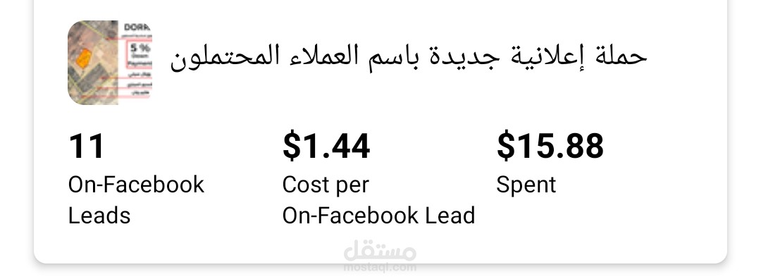 حملة اعلانيه بهدف تجميع العملاء المحتملون لمشروع شركه دره العقاريه بالشيخ زايد