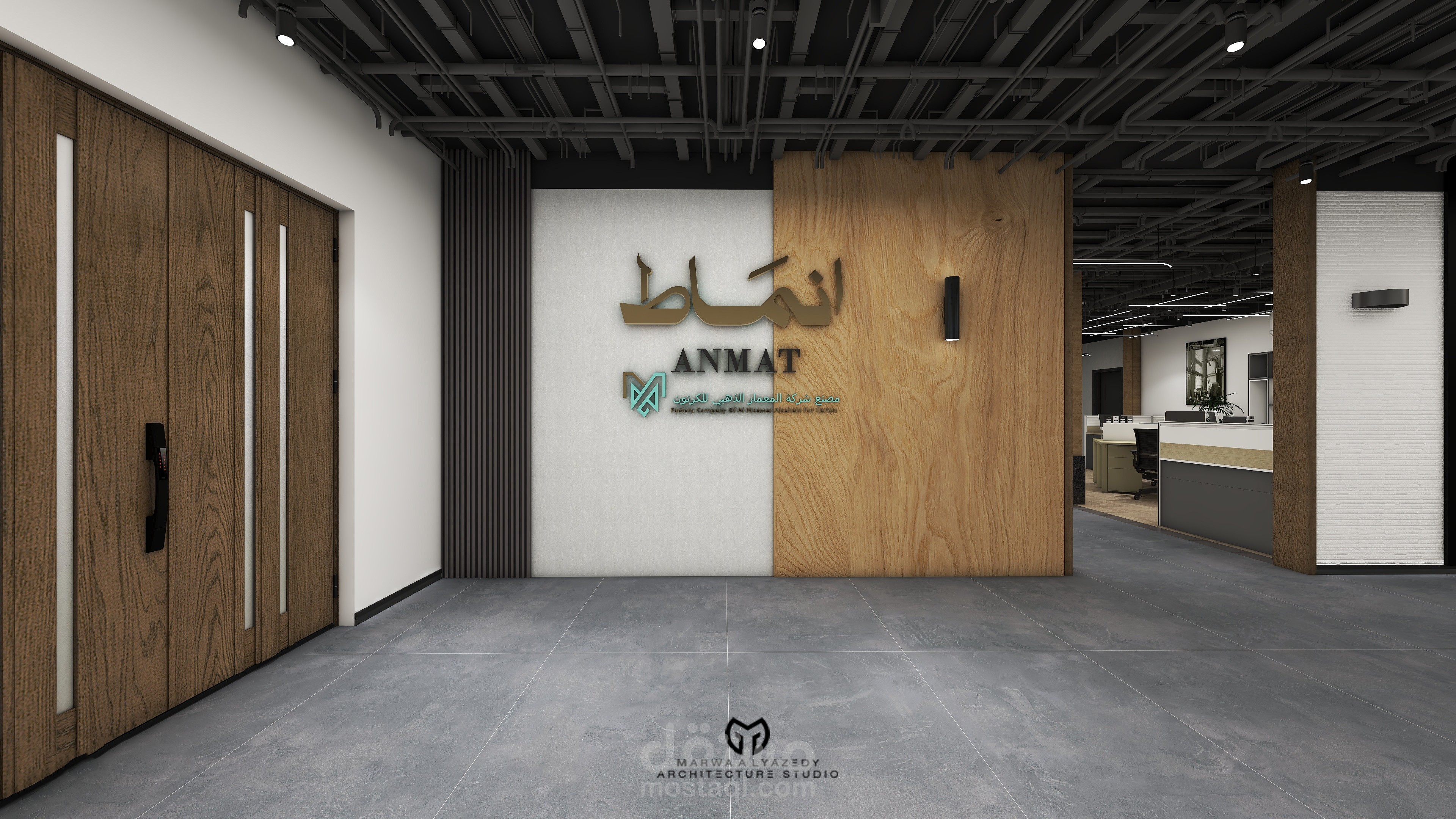 قسم إداري تابع لمصنع في الرياض  مع رابط جولة إفتراضية 720 للطابقين