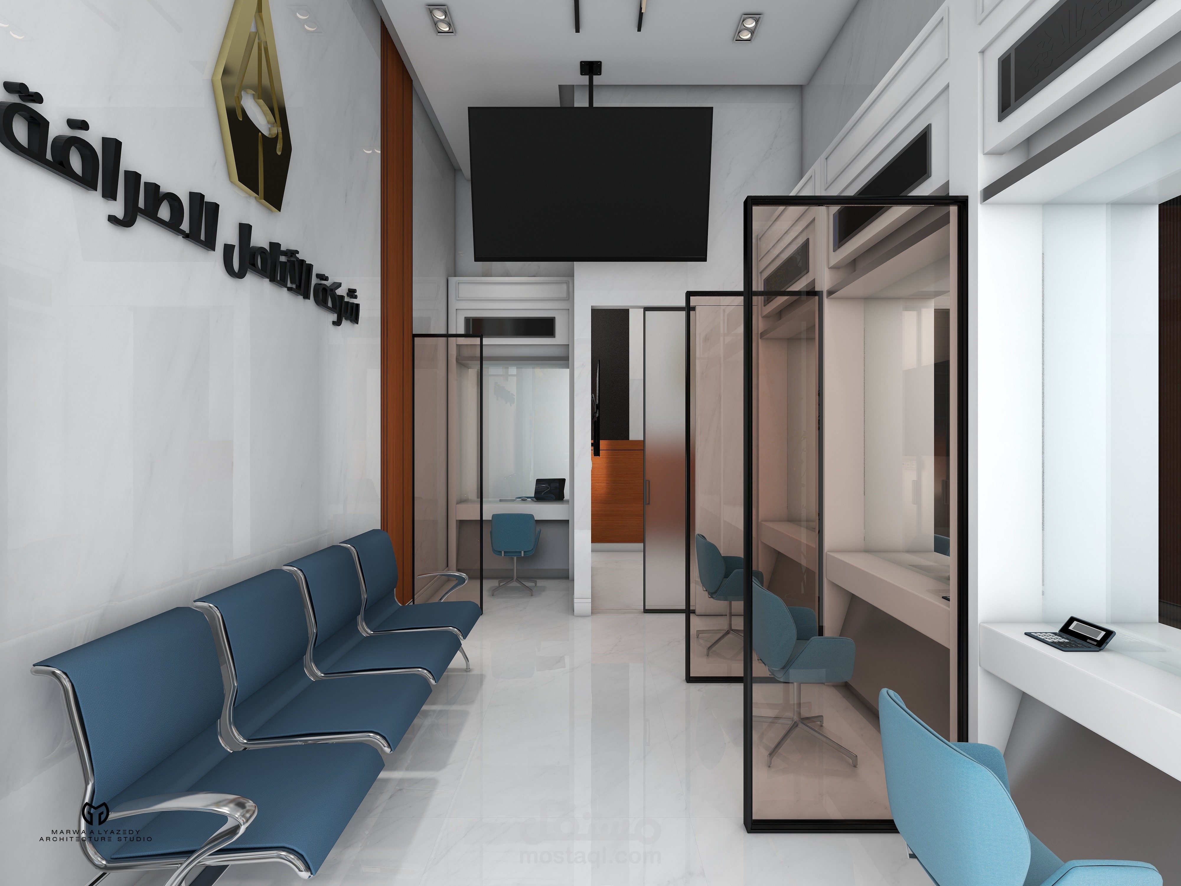 محل صرافة بالعراق مع فيديو وجولة إفتراضية ومخططات تنفيذية