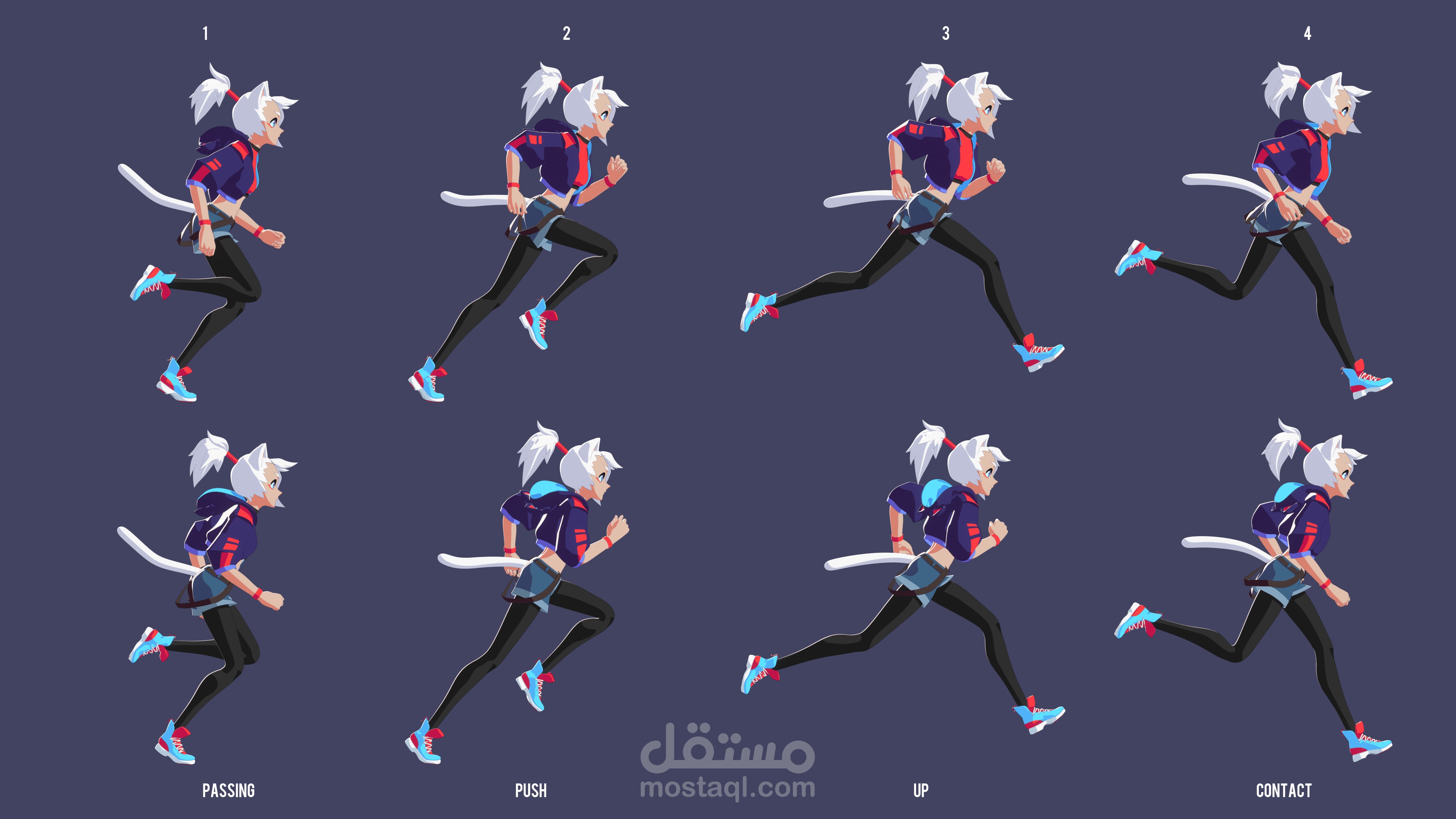 Animation of an anime character