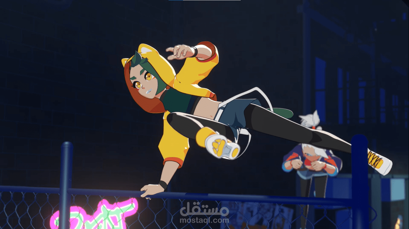 Anime chase animation