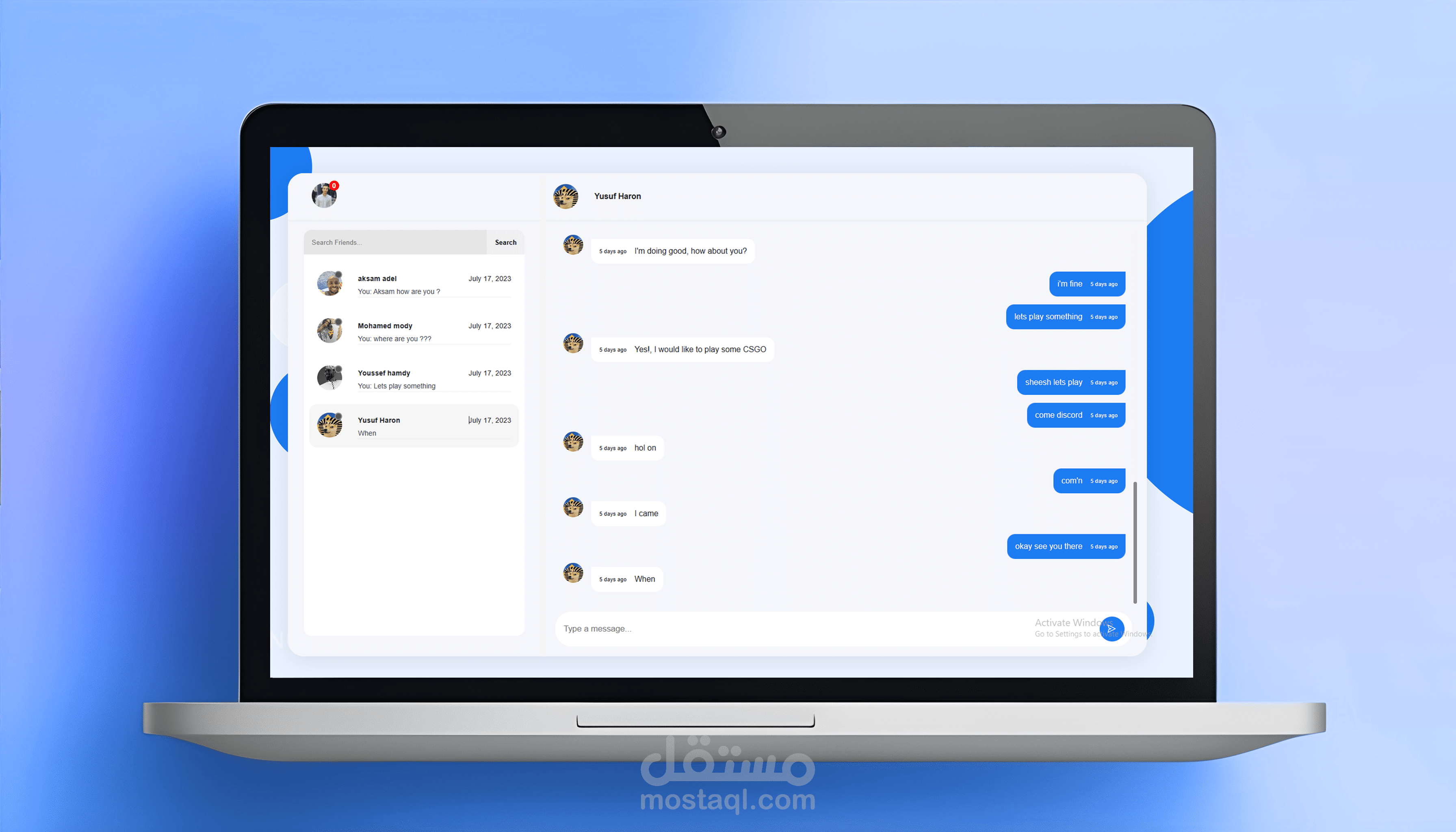 كلام في نفس اللحظة - منصة المحادثات الاجتماعية بتقنية MERN وSocket.io
