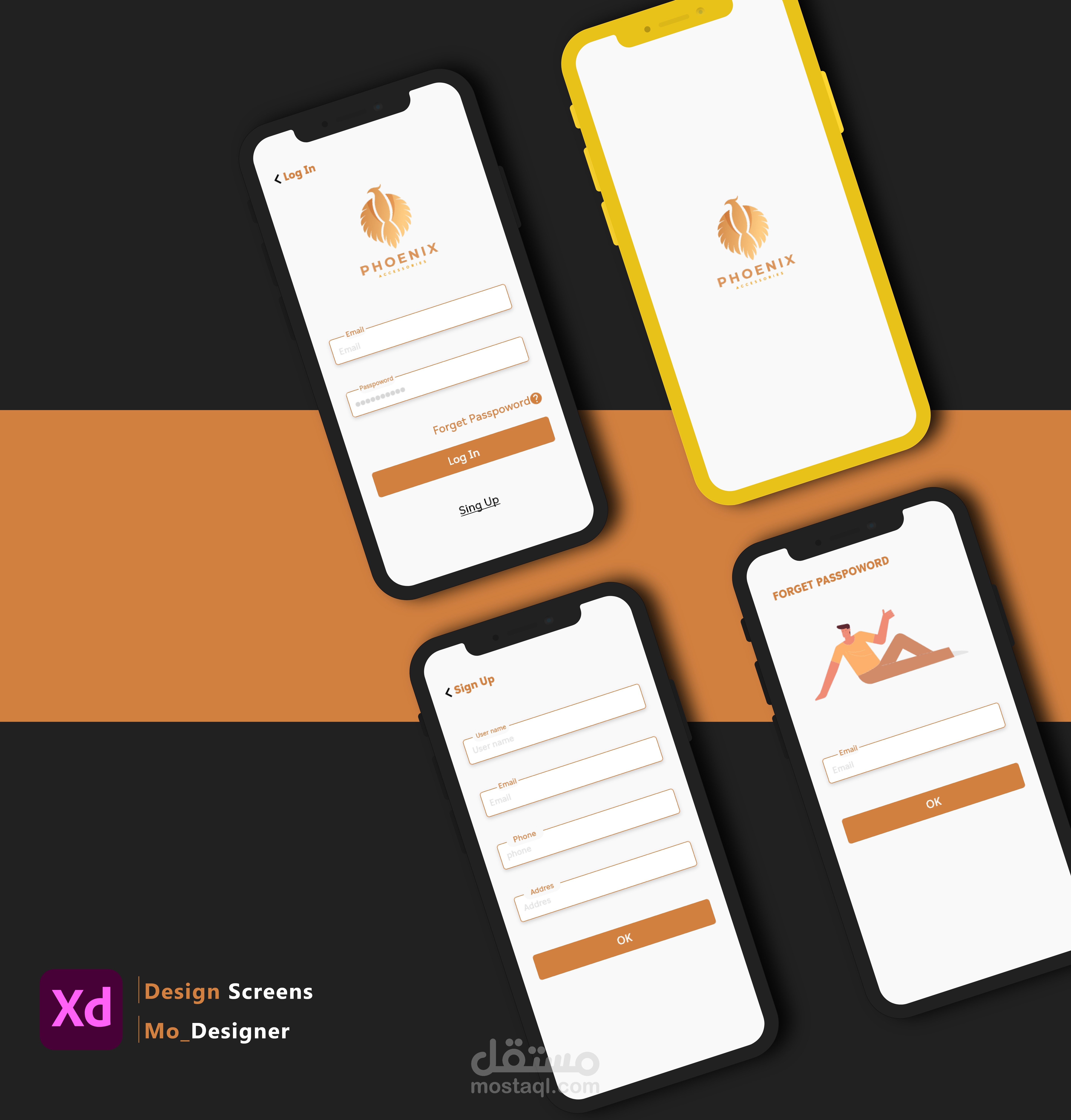 واجهات موبايل من تصميمي | Mobile interfaces designed by me