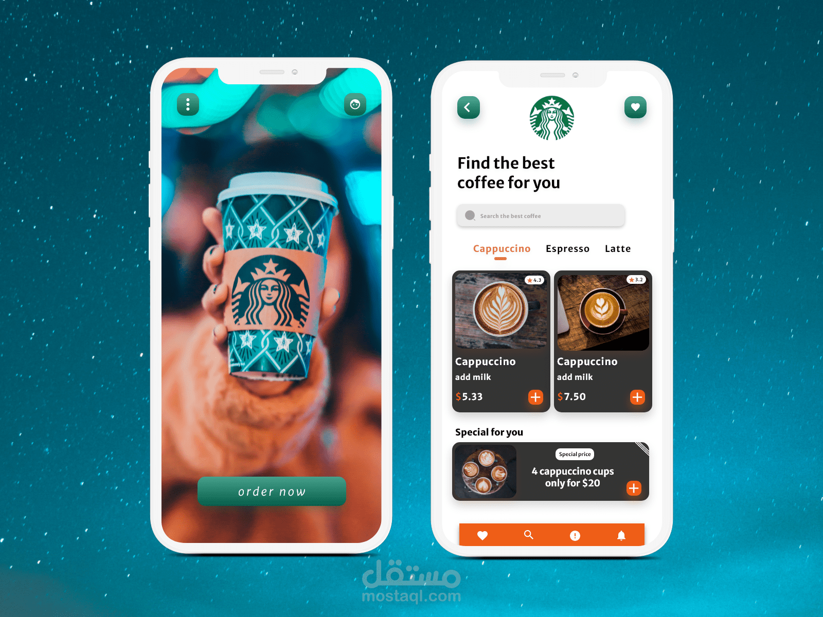 واجهات موبايل من تصميمي | Mobile interfaces designed by me