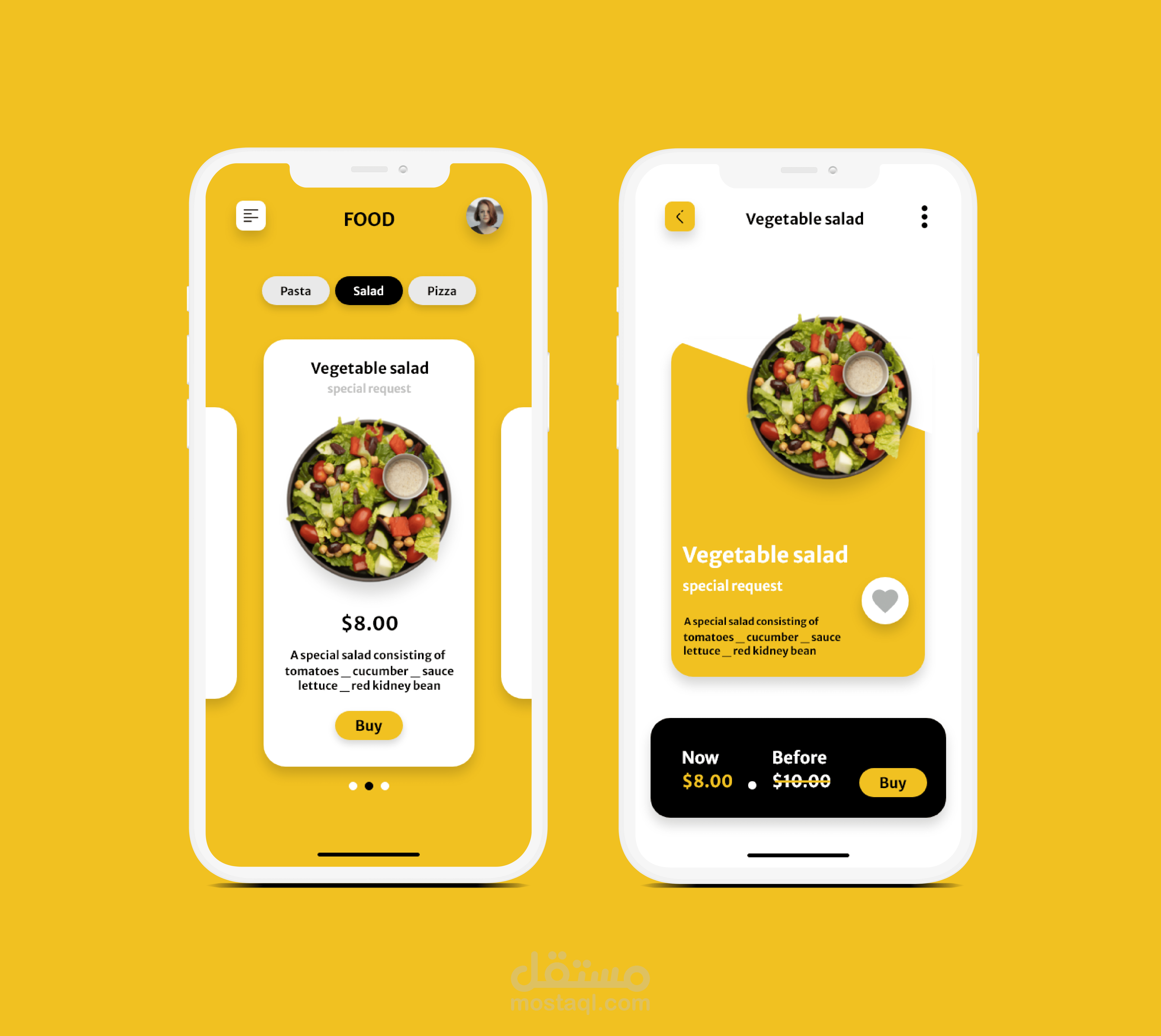 واجهات موبايل من تصميمي  | Mobile interfaces designed by me