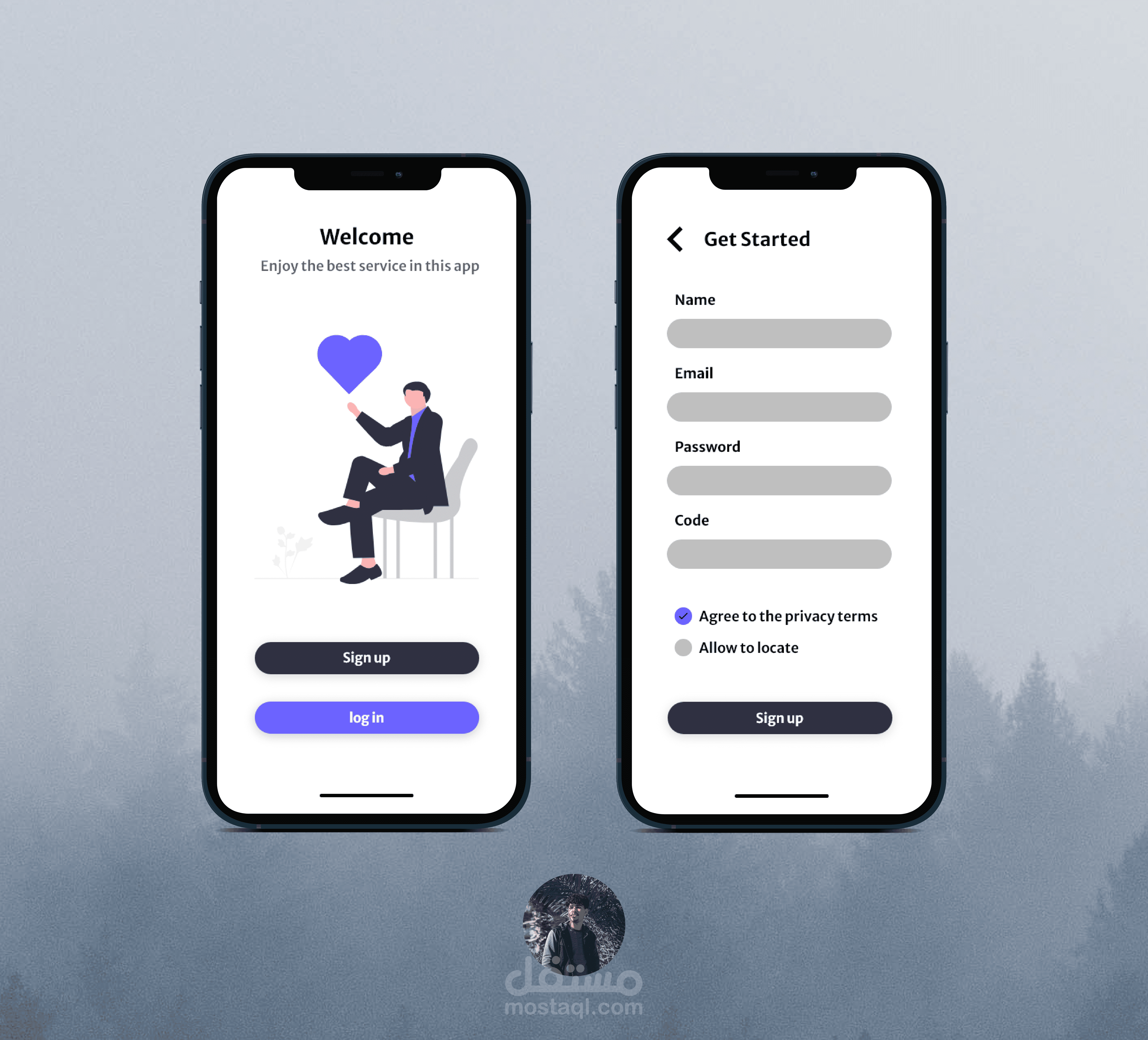 واجهات موبايل من تصميمي | Mobile interfaces designed by me