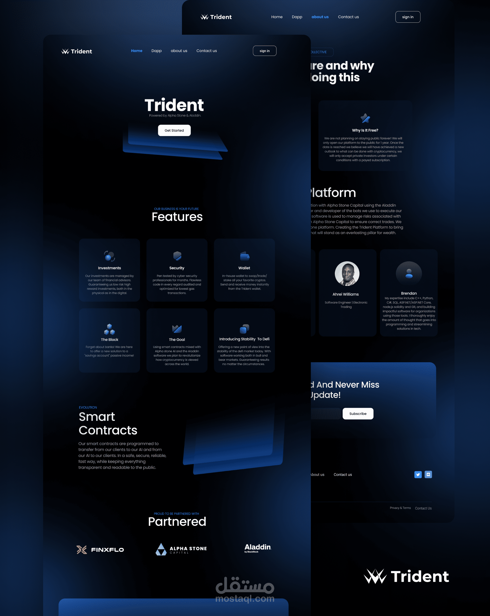 تصميم صفحة هبوط وبالاضافة الى لوحة تحكم شركة امريكية متخصصة في مجال CRYPTO