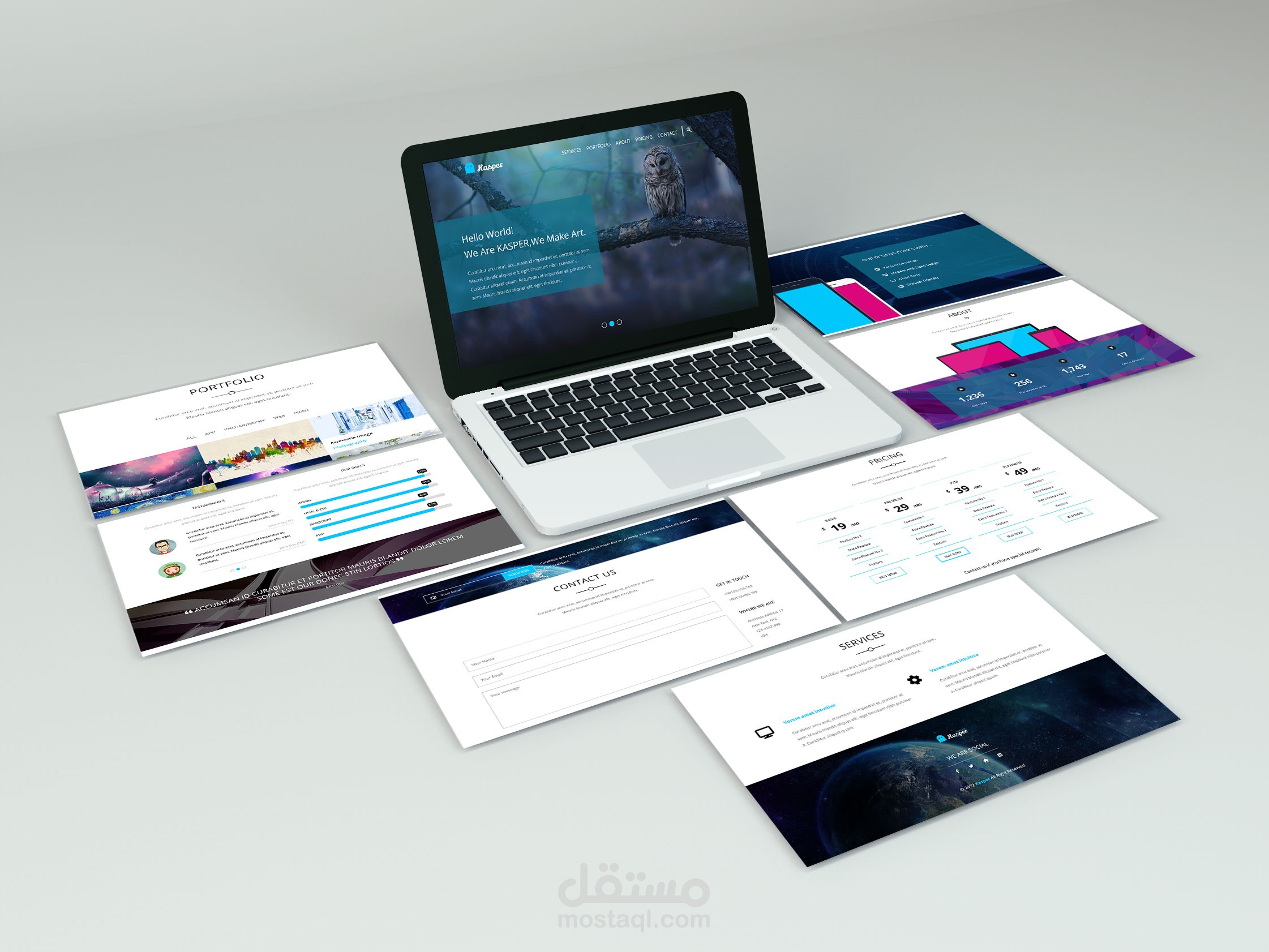 تحويل قالب PSD الي HTML  (موقع شخصي للجرافيك ديزاين ) (افراد وشركات ) ( landing page ) ( portfolio )