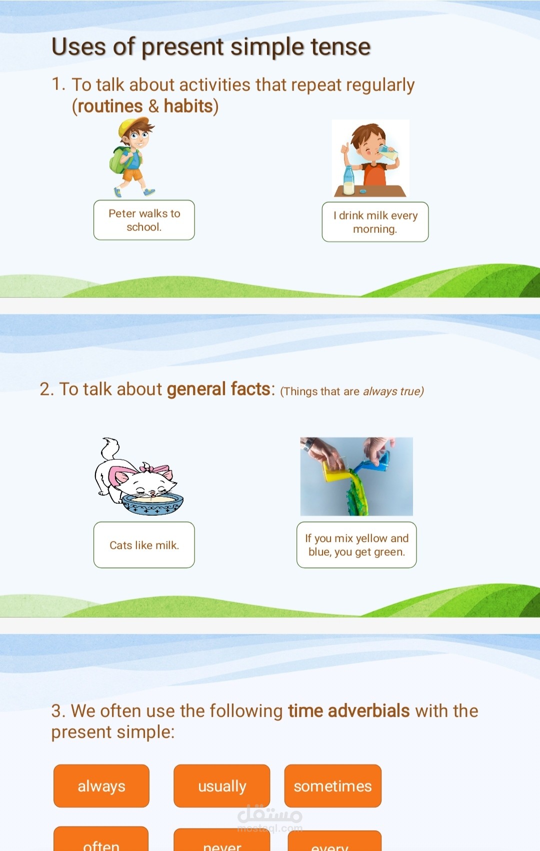 ديمو شرح درس قواعد (زمن المضارع البسيط present simple tense)