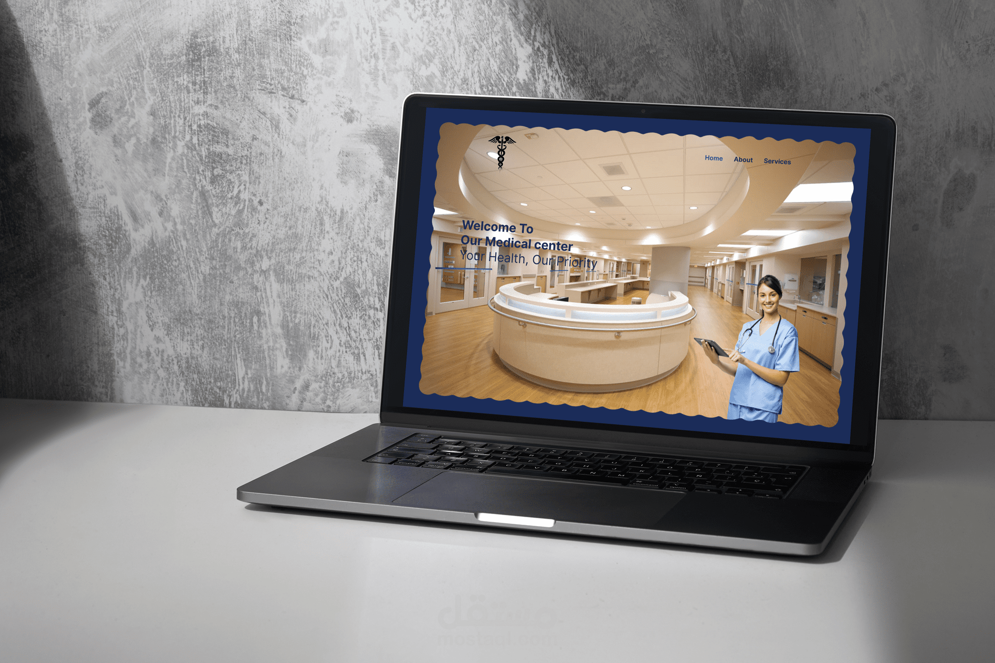 medical center front-end------تصميم موقع لمركز العناية الطبية