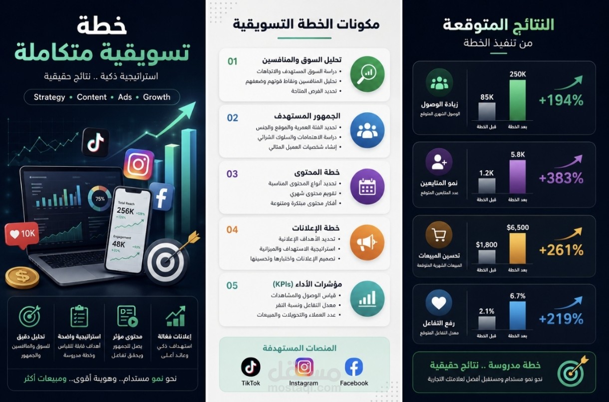 خطة تسويقية متكاملة لزيادة الانتشار والمبيعات عبر السوشال ميديا