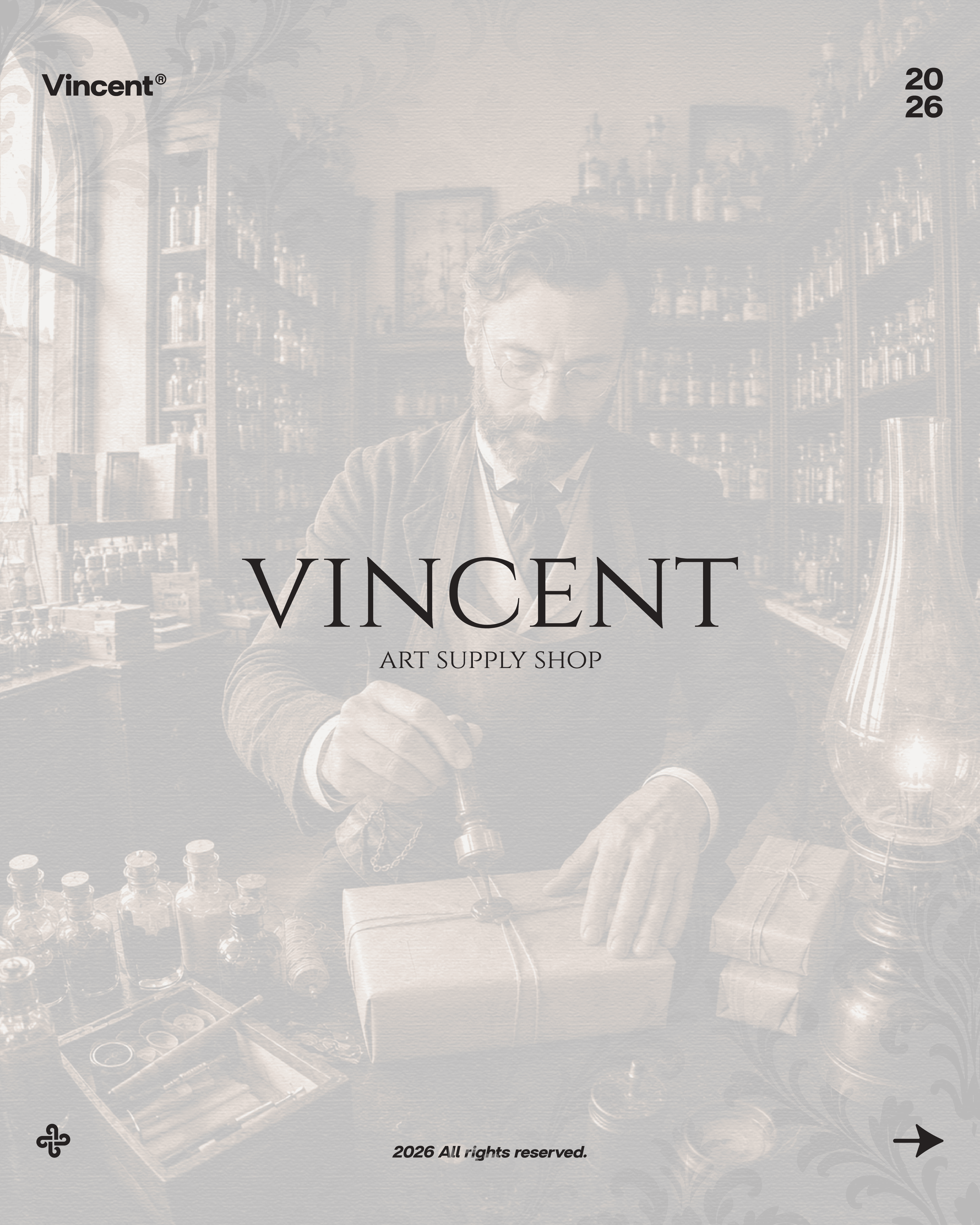 صميم شعار وهوية بصرية لعلامة Vincent