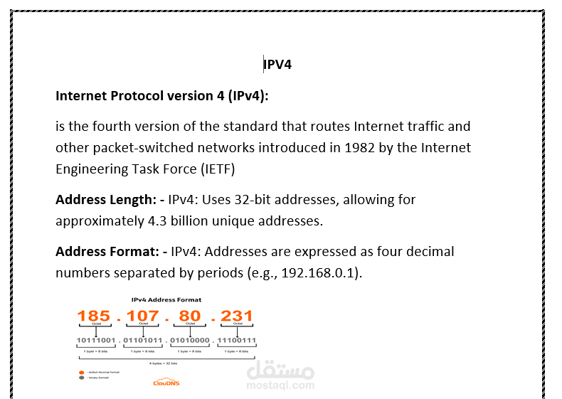 نبذه عن بروتوكول ipv4